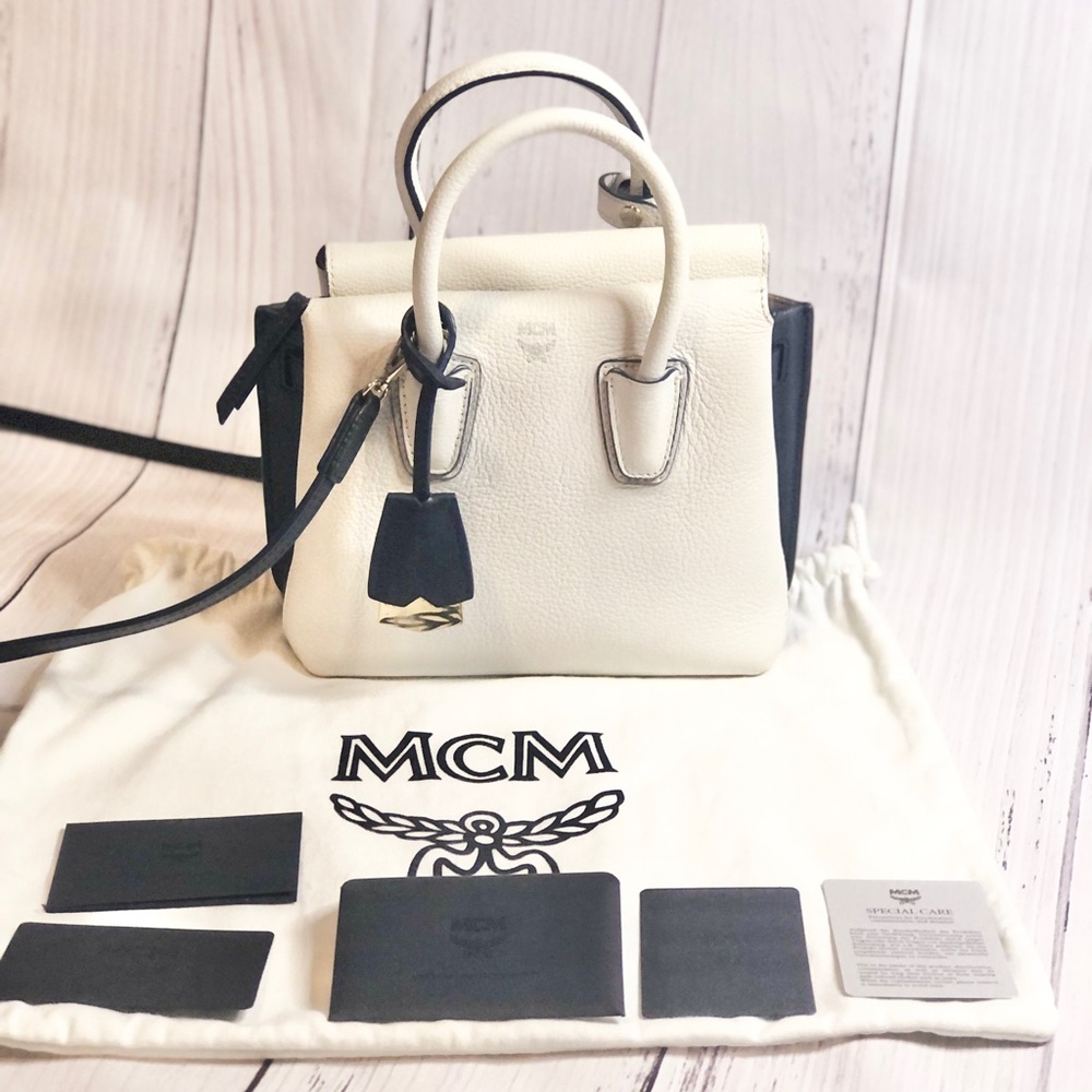 Authentic MCM Patricia White Small Crossbody BAG